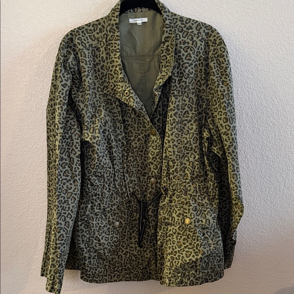 Maurices Jackets & Blazers - Maurices Olive Leopard Print Utility Jacket